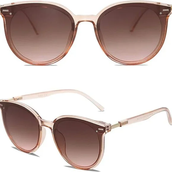 Women's Sunglasses, Trendy, Classic Round Retro Vintage Shades Large Frame - Picture 2 of 5